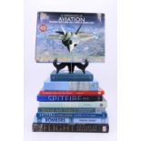 A group of books on the RAF, and military / civil aircraft including the Spitfire