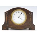 A George V Duverdrey & Bloquel oak mantle clock, 20.5 x 15 cm, (running when catalogued, accuracy