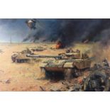 After Terrence Cuneo (1907 - 1996) "Operation Desert Storm 1991", a Gulf War study, "The