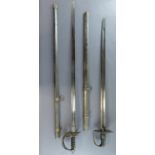 Reproduction British 1796 Pattern heavy cavalry and 2nd Life Guards troopers' swords