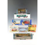 Eight boxed diecast vehicles, Corgi, Matchbox and Atlas Editions, including Eddie Stobart