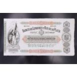 An 1862 Uruguay Montevideo 50 pesos banknote