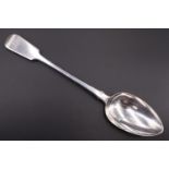 A Victorian Fiddle pattern silver basting spoon, the terminal having an engraved monogram 'RFW',