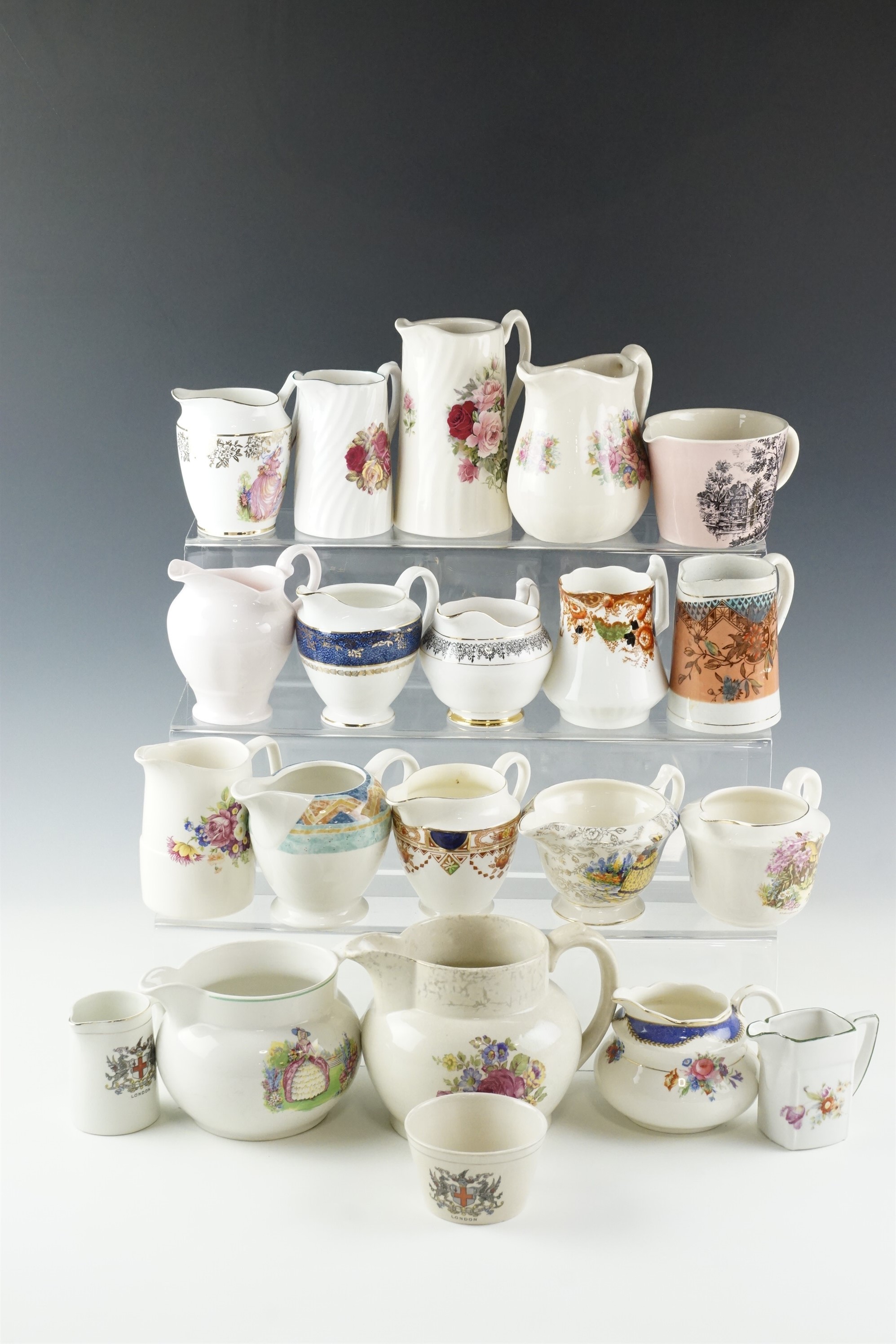 A large collection of jugs, including Tuscan, Duchess, Weston, Minton, etc, tallest 12 cm - Image 2 of 2