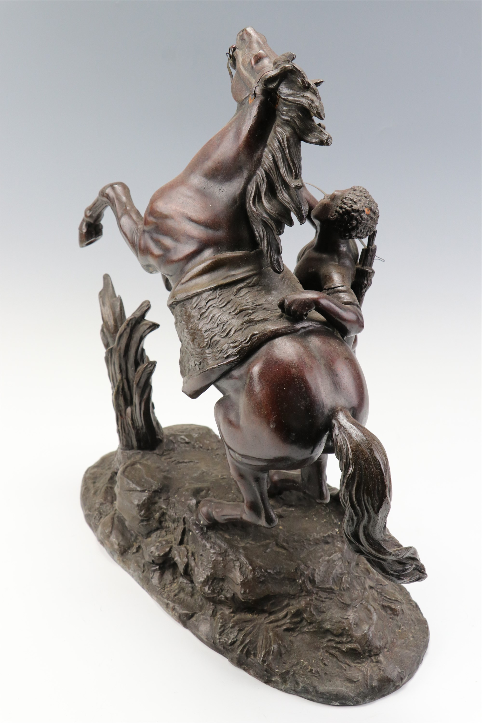 After Guillaume Coustou (1677 - 1746) "Marly Horses", a pair of late 19th / early 20 Century spelter - Image 10 of 12