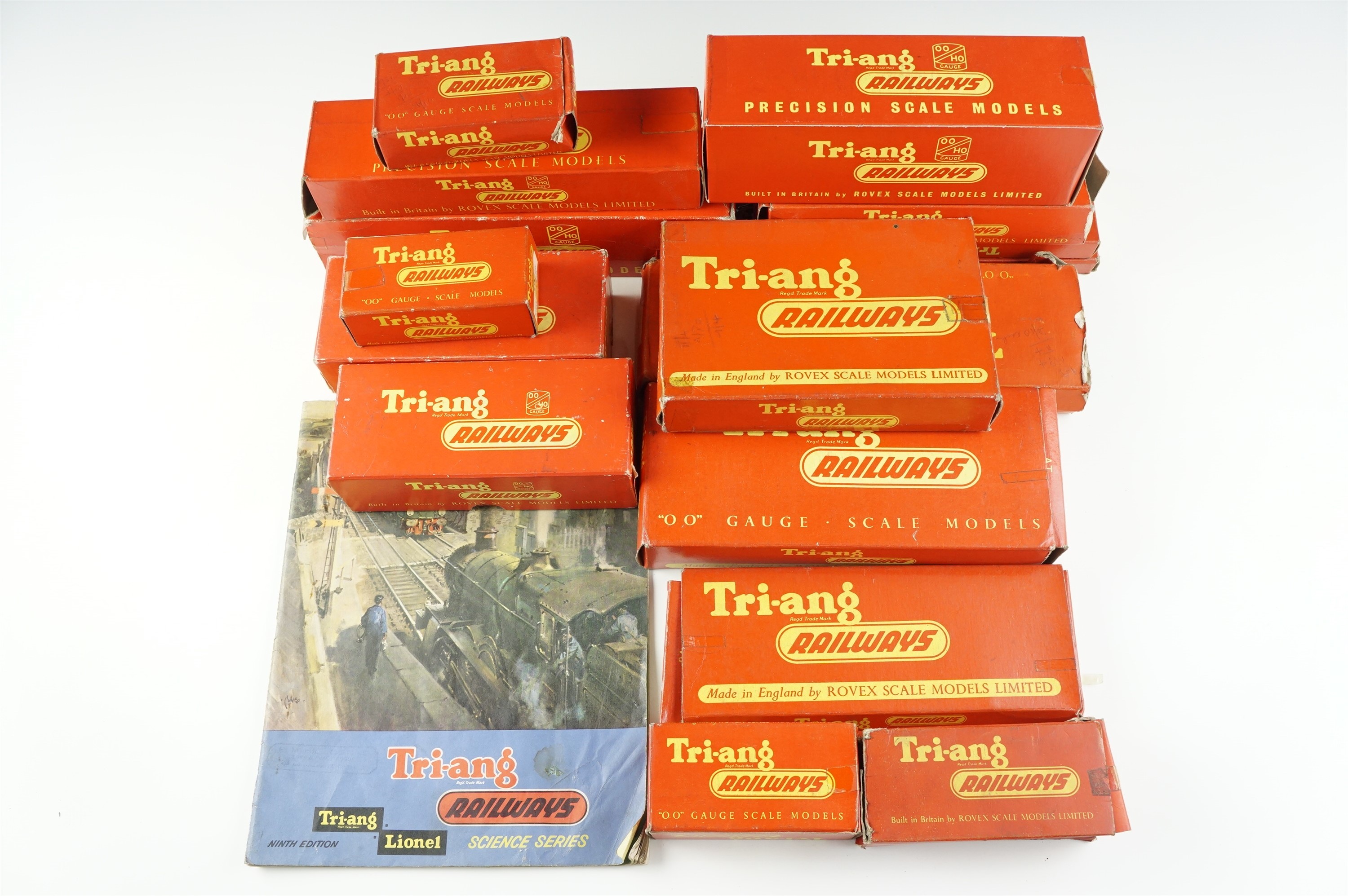 A quantity of early Tri-ang model railway, rolling stock, carriages, black livery tank locomotive,
