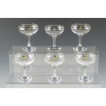 Six Babycham glasses