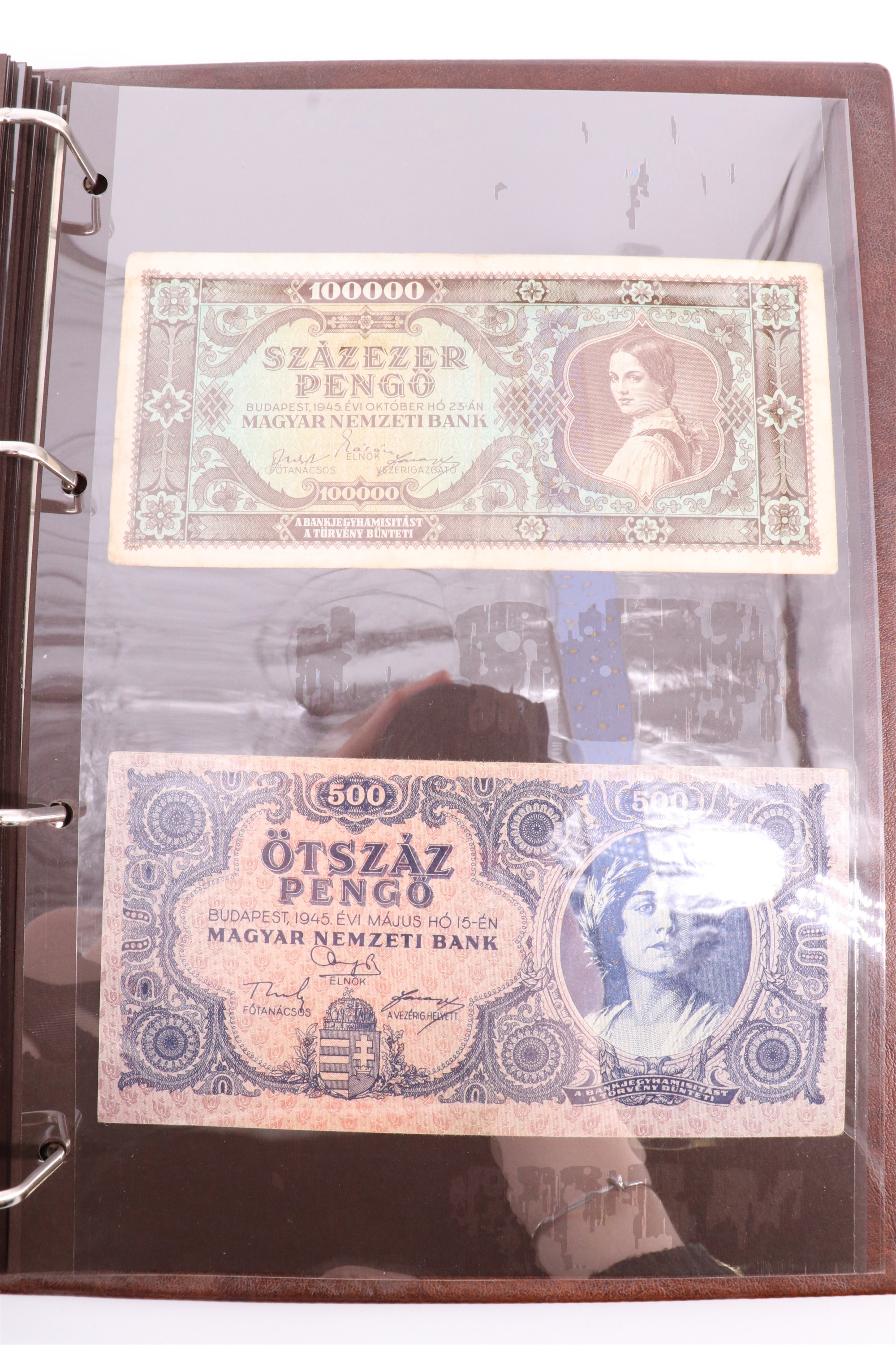 Two albums containing a collection of world banknotes, including German Notgeld, USA, Russia, New - Image 30 of 55