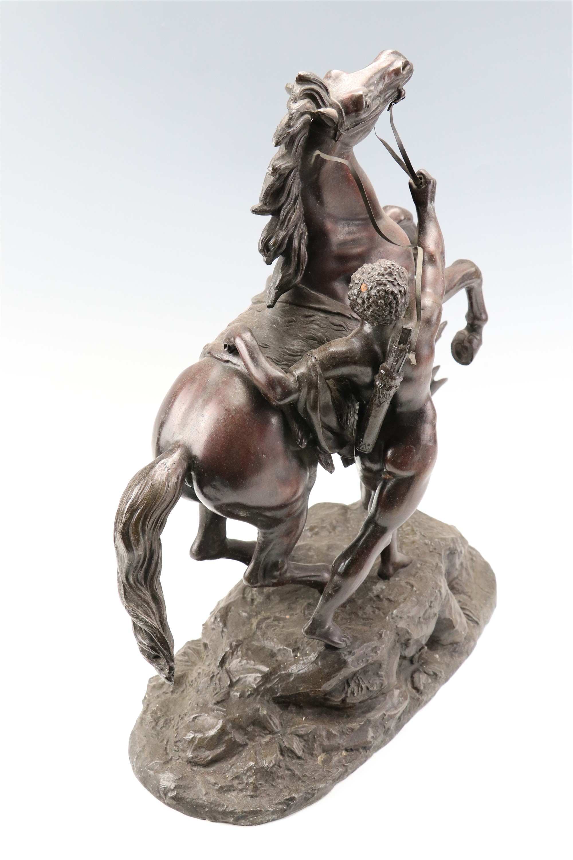 After Guillaume Coustou (1677 - 1746) "Marly Horses", a pair of late 19th / early 20 Century spelter - Image 9 of 12