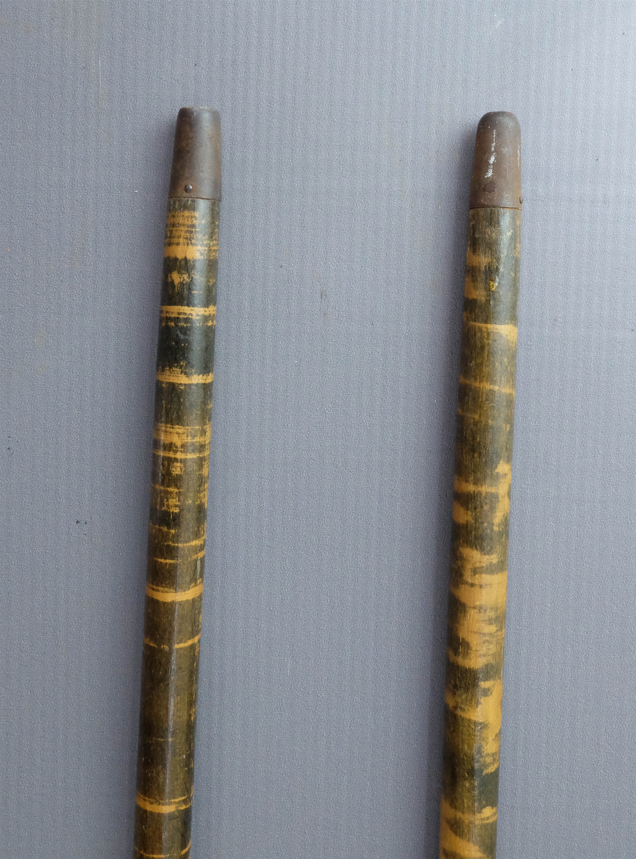 Two inter-War German walking sticks bearing army reservist plaques and one having a lanyard in - Image 3 of 5