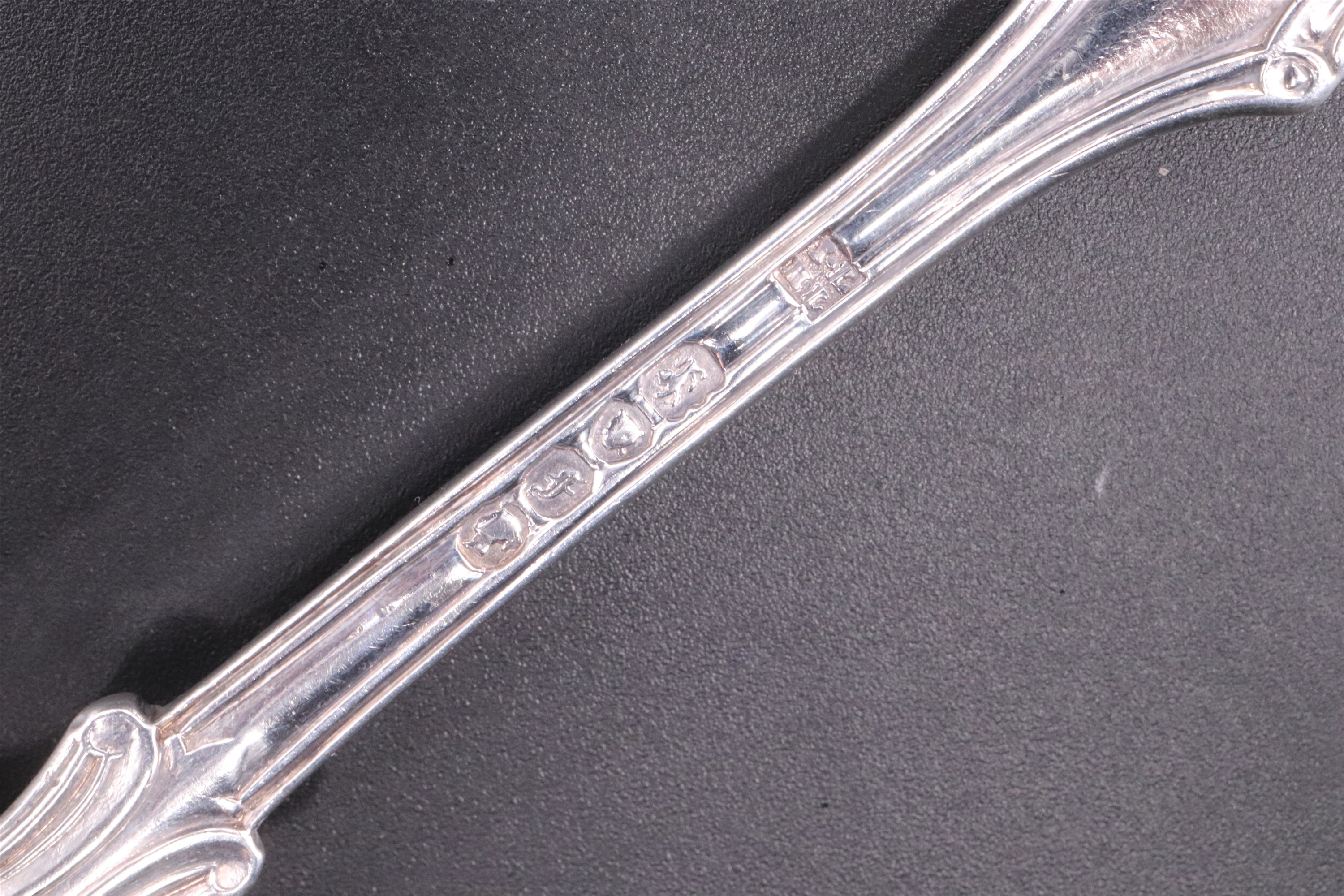 A set of four William IV Fiddle pattern silver table spoons, together with an Hourglass pattern - Image 3 of 5