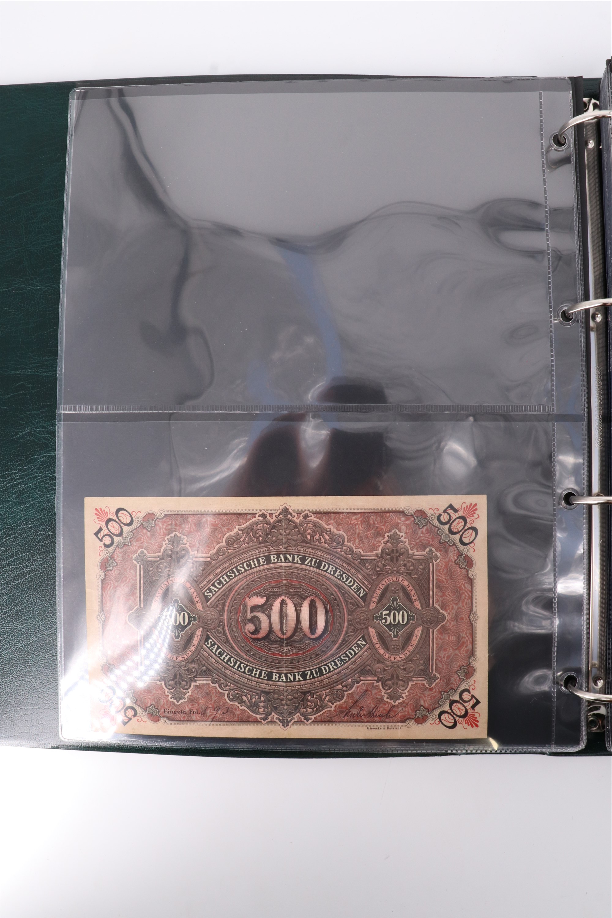 Two albums containing a collection of world banknotes, including German Notgeld, USA, Russia, New - Image 36 of 55