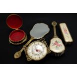 A 1950s dressing table set and accessories