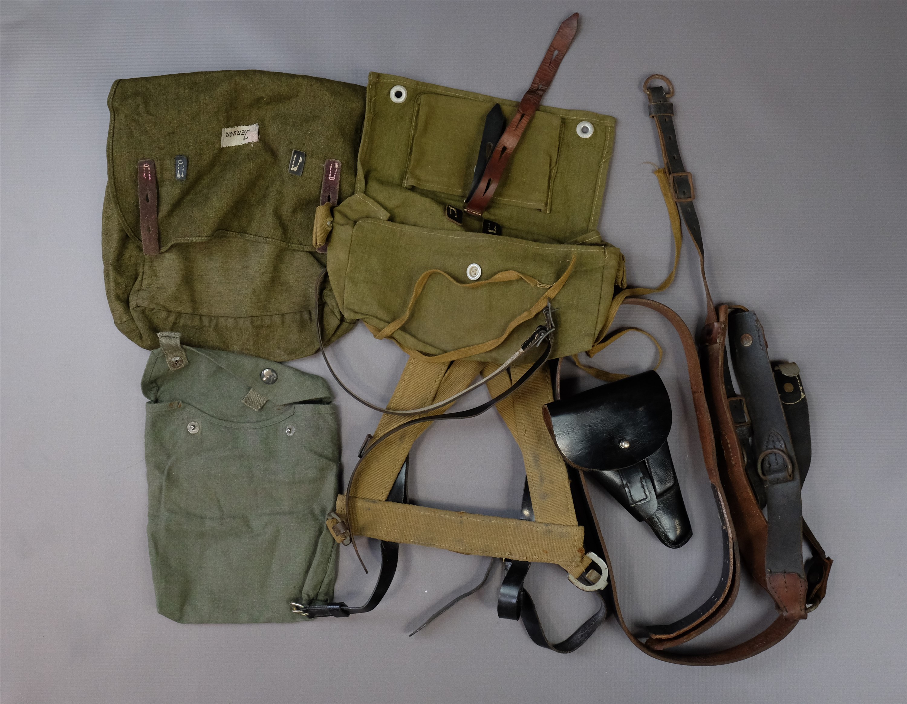 A set of German Third Reich pattern Y-straps, together with a quantity of reproduction equipment