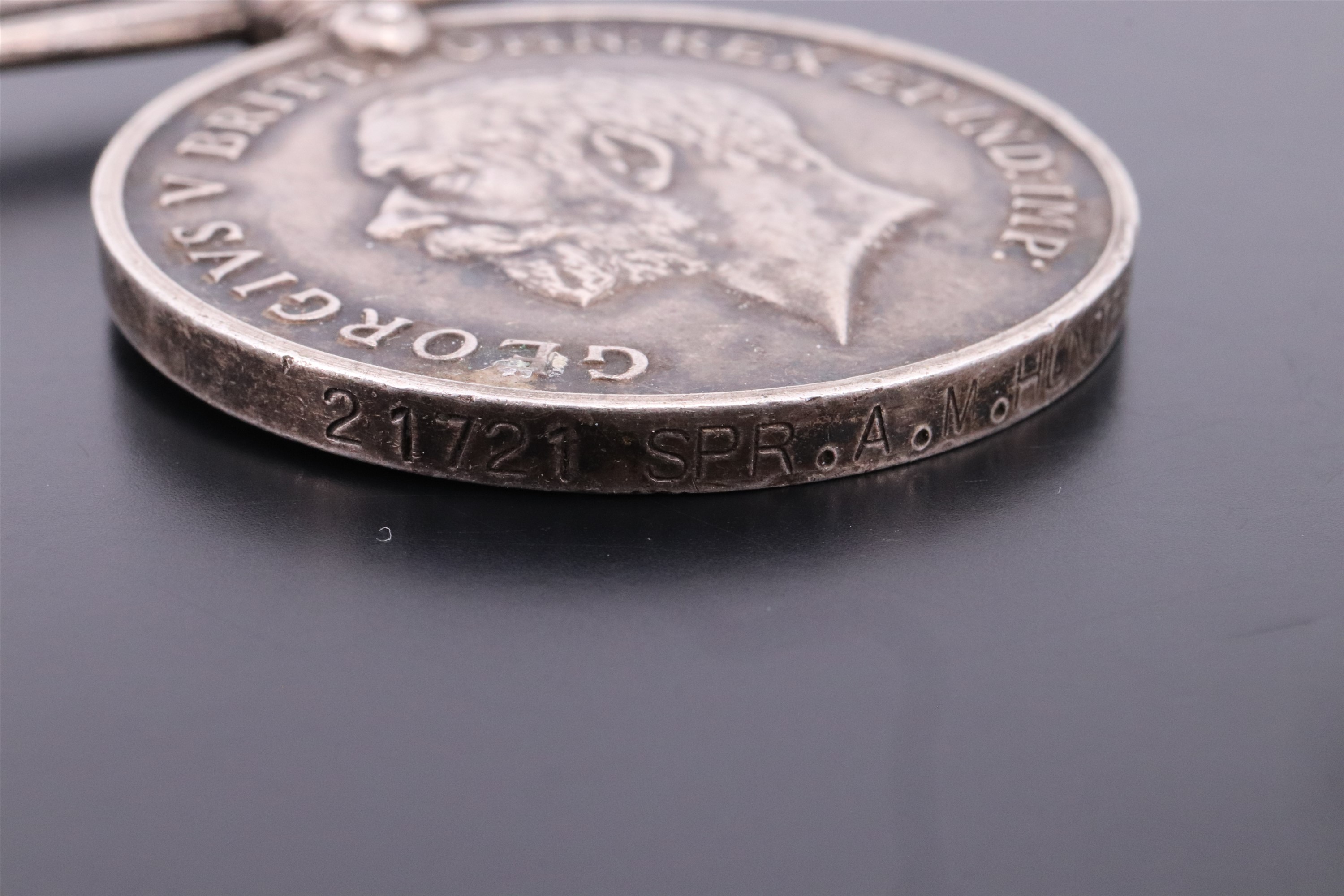 A 1914 Star and Victory medal to 21721 Sapr A M Hunter, Royal engineers, together with a Silver - Image 6 of 7