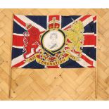 Two 1953 QEII Coronation Union Jack flags, 92 cm