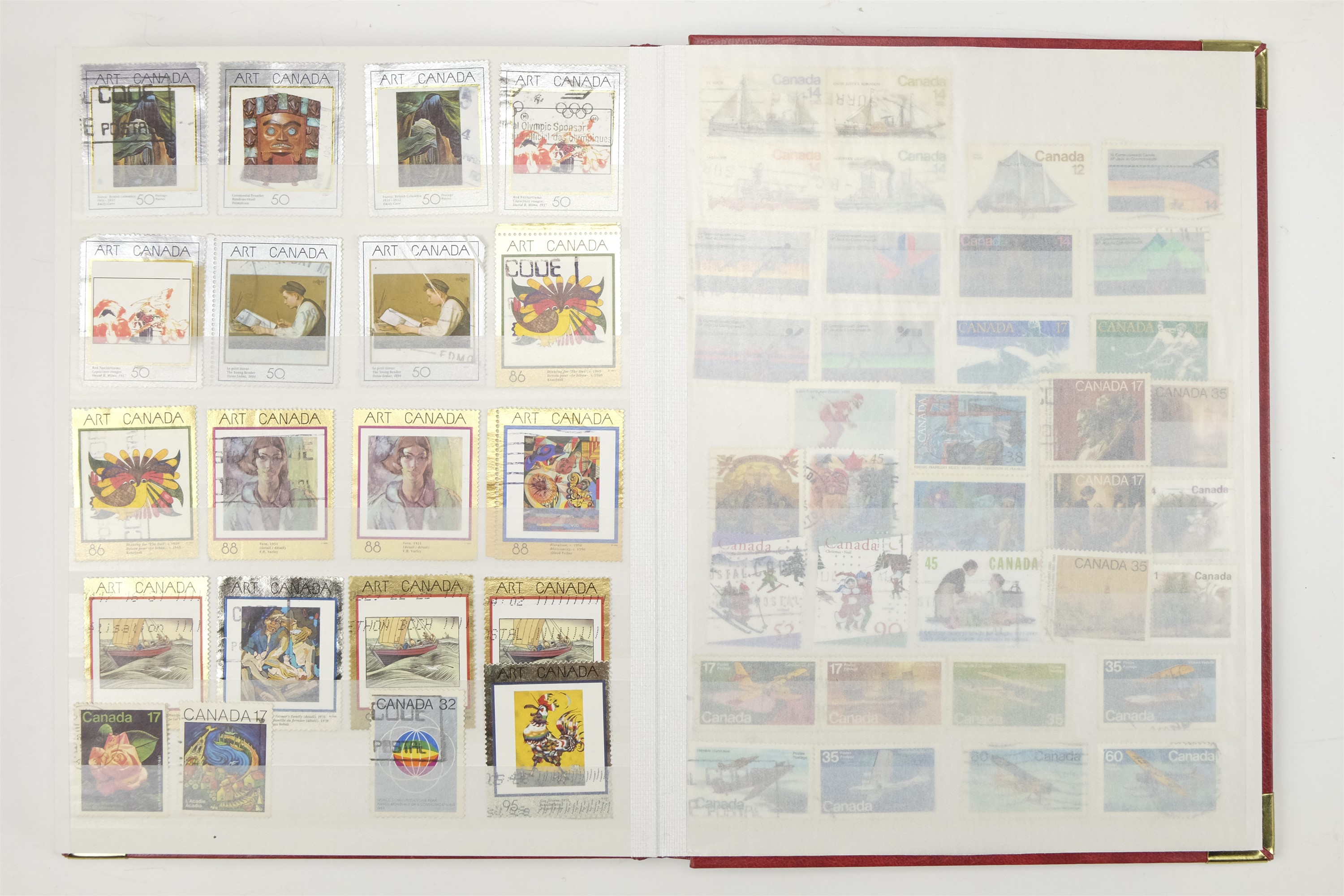 Three hingeless albums containing a collection of USA and Canadian stamps together with a quantity - Image 10 of 47