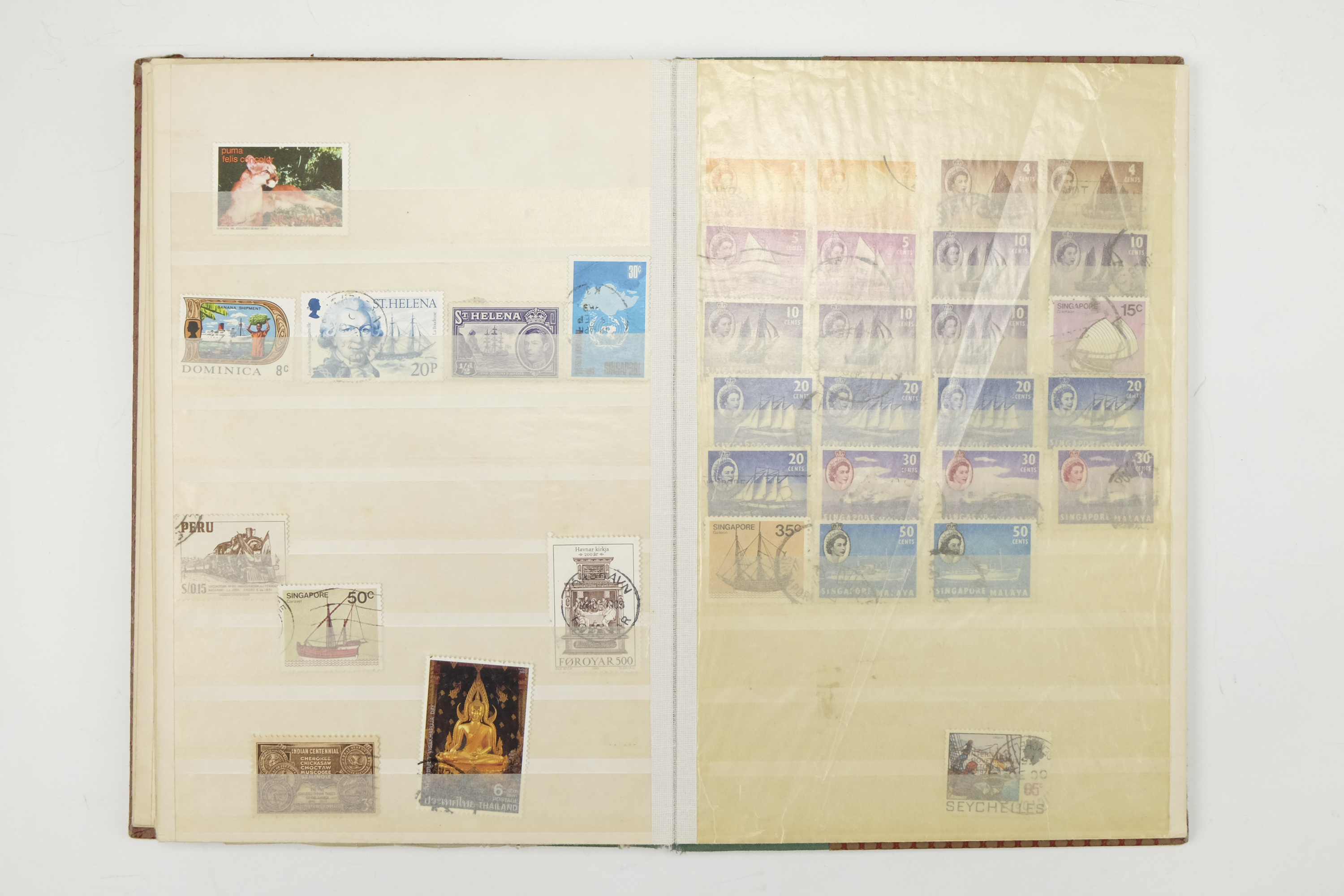 Five hingeless albums of world stamps, including an album of aircraft commemoratives, India, Cuba, - Image 51 of 53