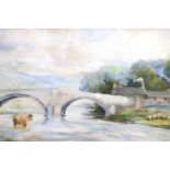 R Bennet (Early 20th Century) "Bolton Bridge" and "Bolton Abbey", a pair of romantic landscapes