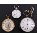 A Victorian silver-cased pocket watch by Waltham, having a key-wound movement and enamelled face