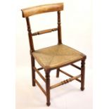 A Victorian rush-seated dining chair