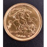 A 2000 gold half sovereign