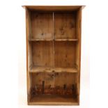 A Victorian pine open bookcase, 61 cm x 29 cm x 99 cm