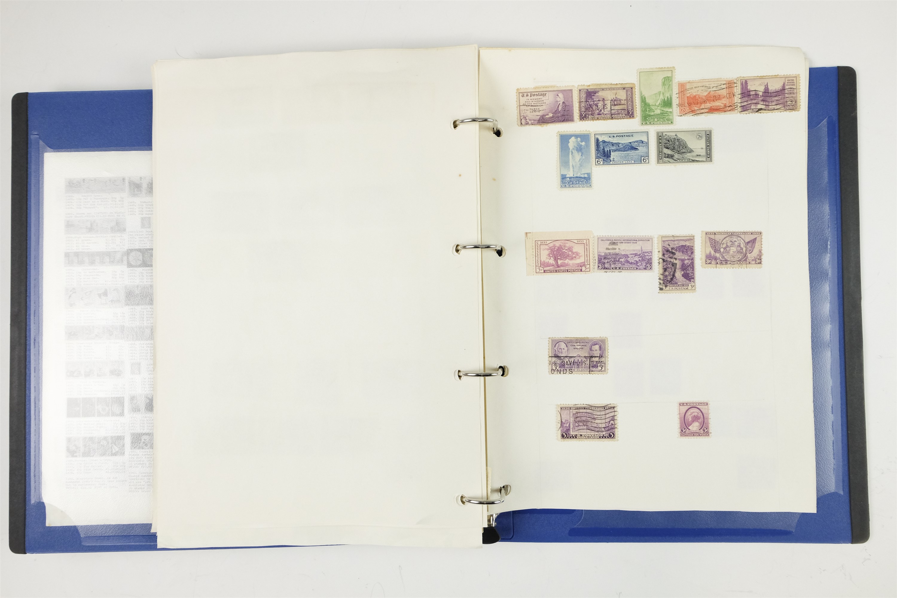 Three hingeless albums containing a collection of USA and Canadian stamps together with a quantity - Image 42 of 47