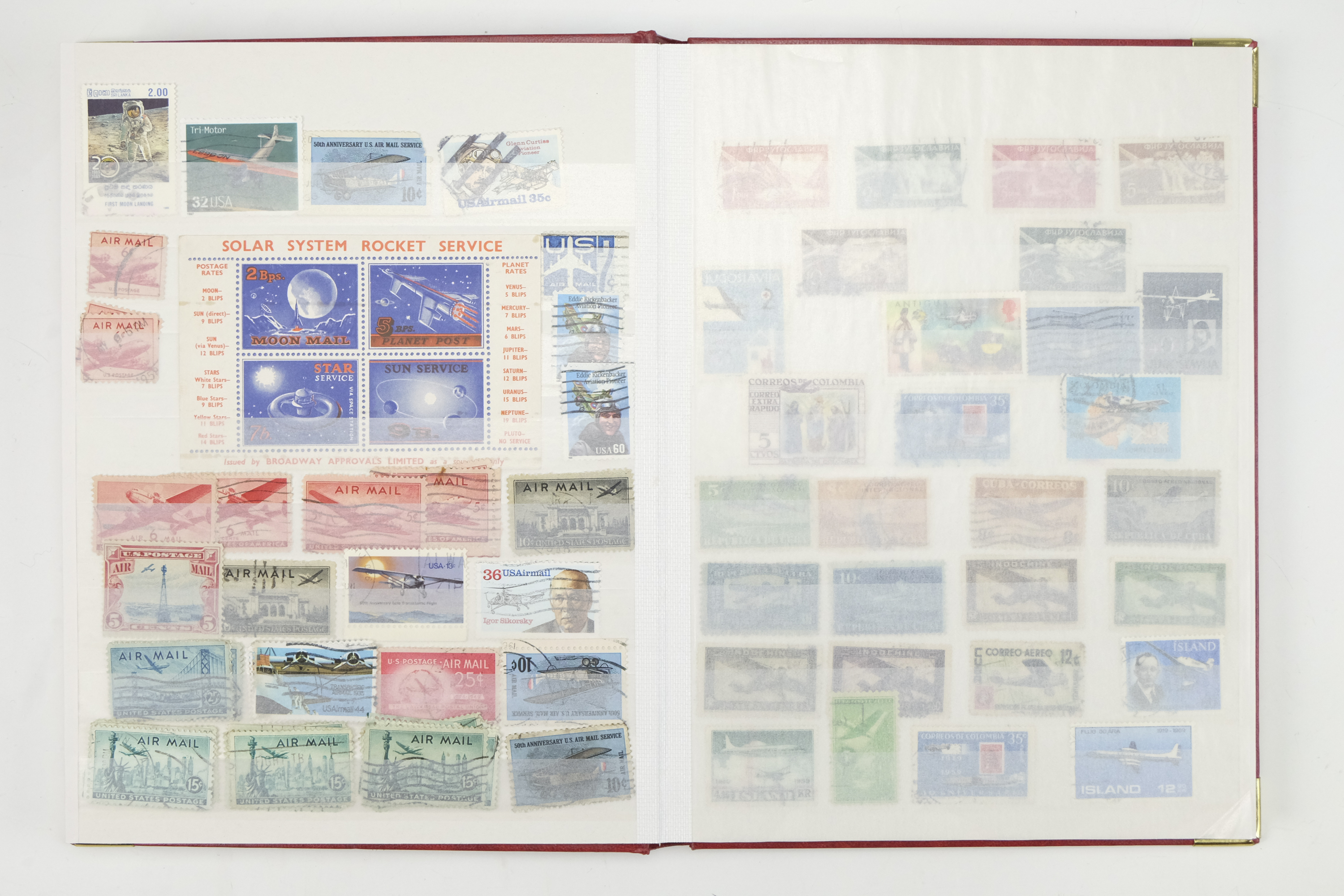 Five hingeless albums of world stamps, including an album of aircraft commemoratives, India, Cuba, - Image 8 of 53