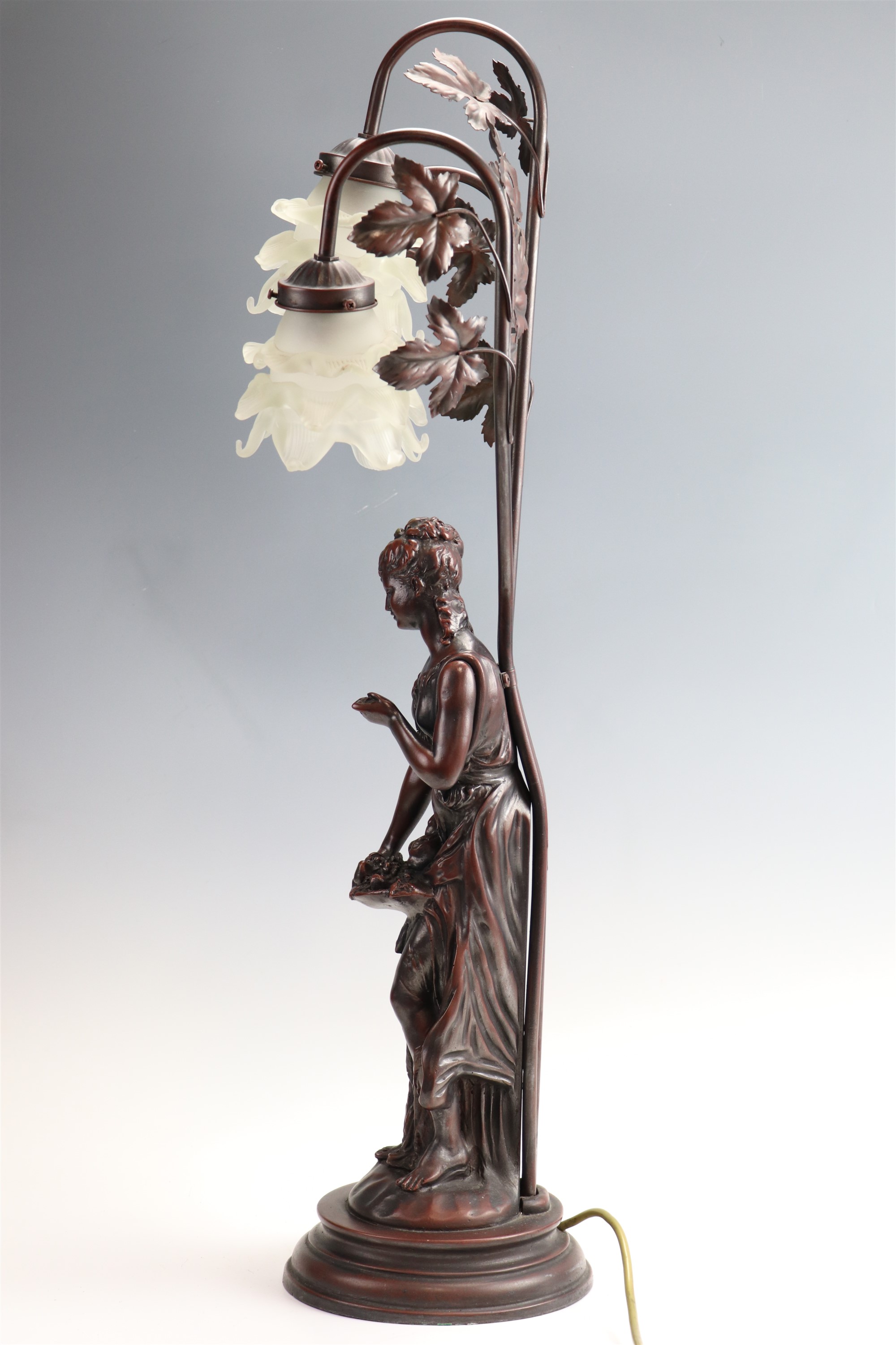 A late 20th Century cold cast resin figural lamp, 83 cm - Image 4 of 4