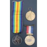 A British War and Allied Victory medal pair, to 66125 GNR J Bowes, together with a 1937 coronation