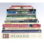 A quantity of books relating to steam locomotives and railways, including Colin Garrett, "Steam"