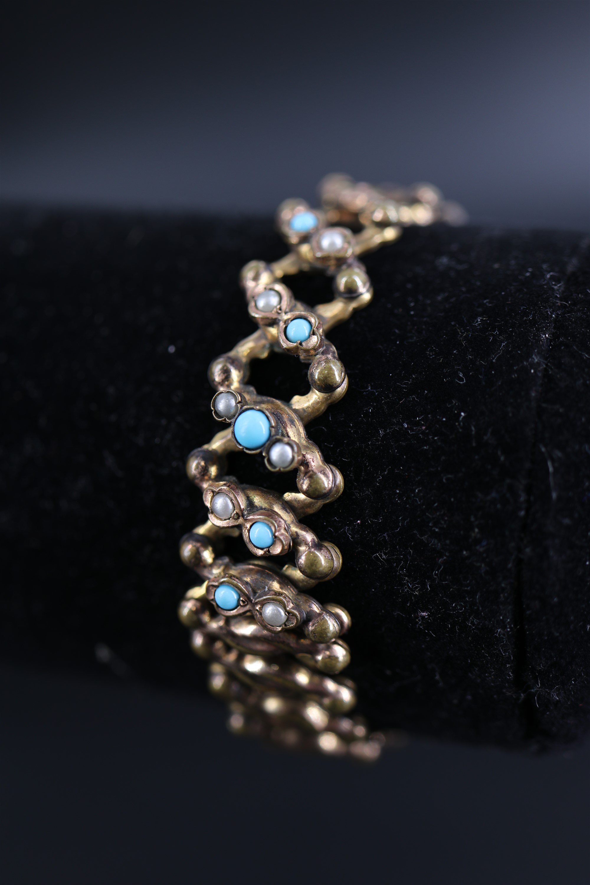 A late Victorian seed pearl and turquoise 9ct gold brooch, Birmingham, 1896, together with an - Image 4 of 4