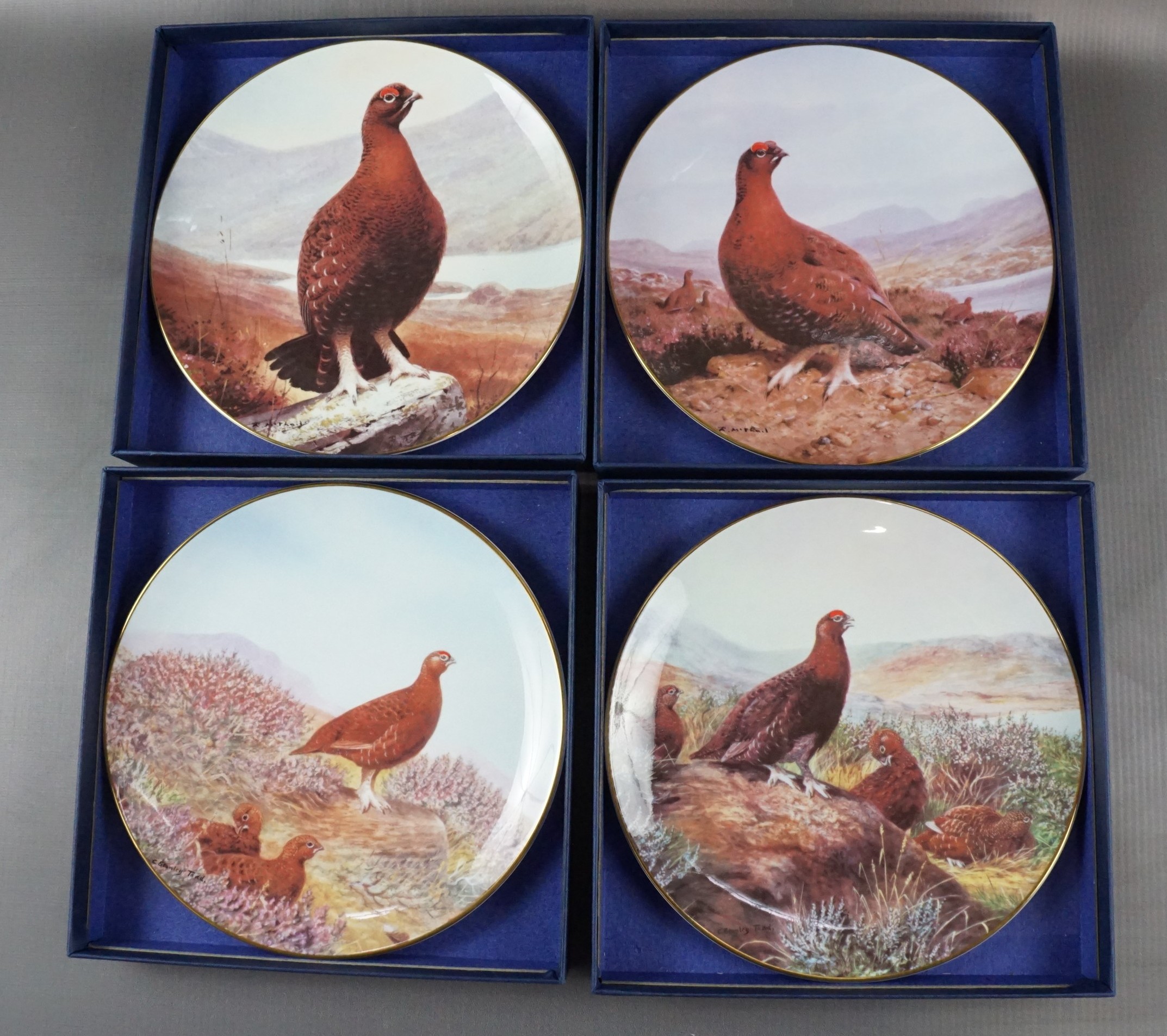 Four boxed Royal Doulton The Famous Grouse Club plates, comprising "Summer in the Highlands", "At - Image 2 of 3