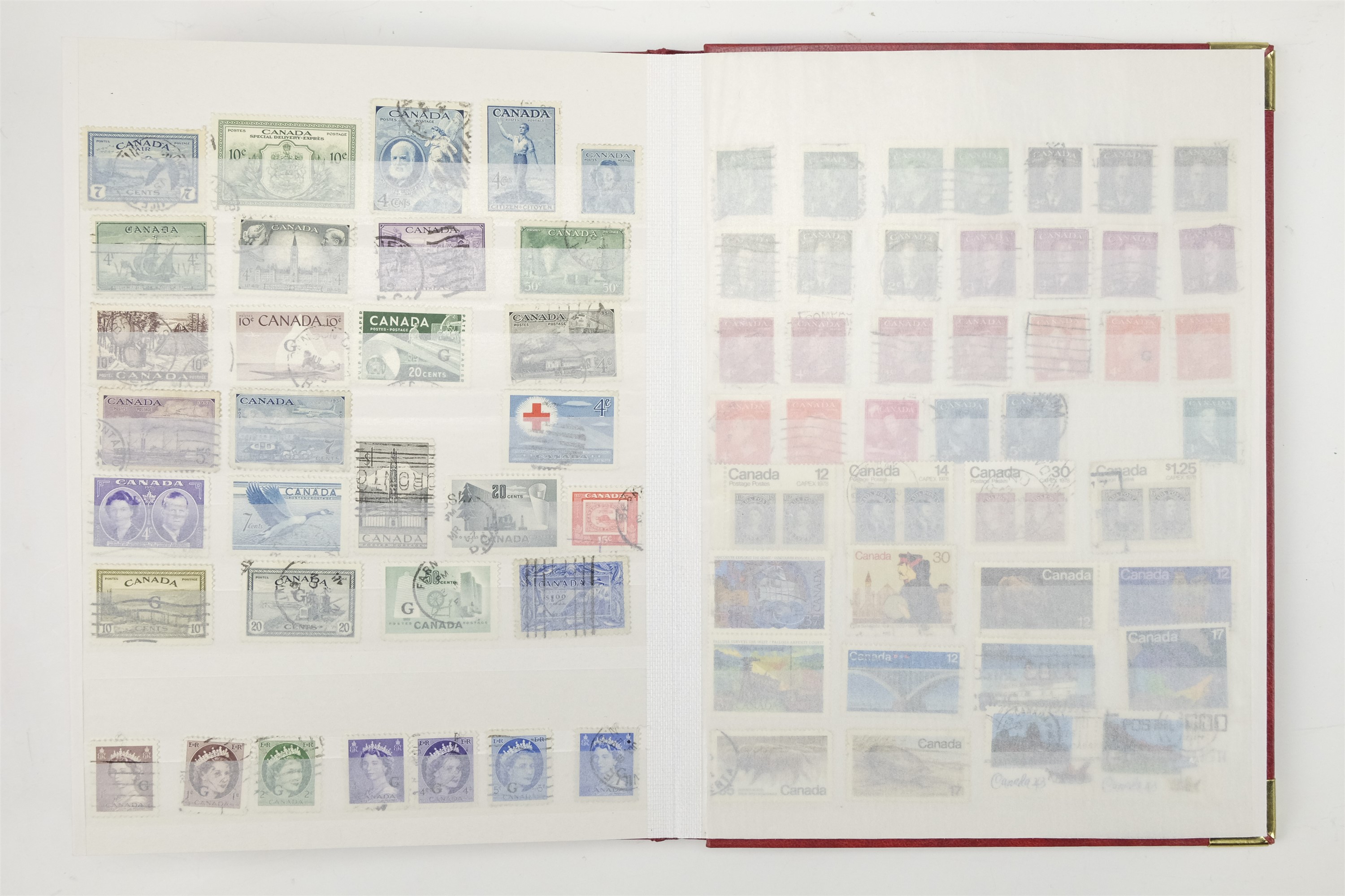 Three hingeless albums containing a collection of USA and Canadian stamps together with a quantity - Image 9 of 47