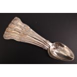 A set of five Scottish provincial silver Queen's pattern teaspoons, George Sangster, Aberdeen