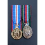 A pair of QEII court mounted medal miniatures