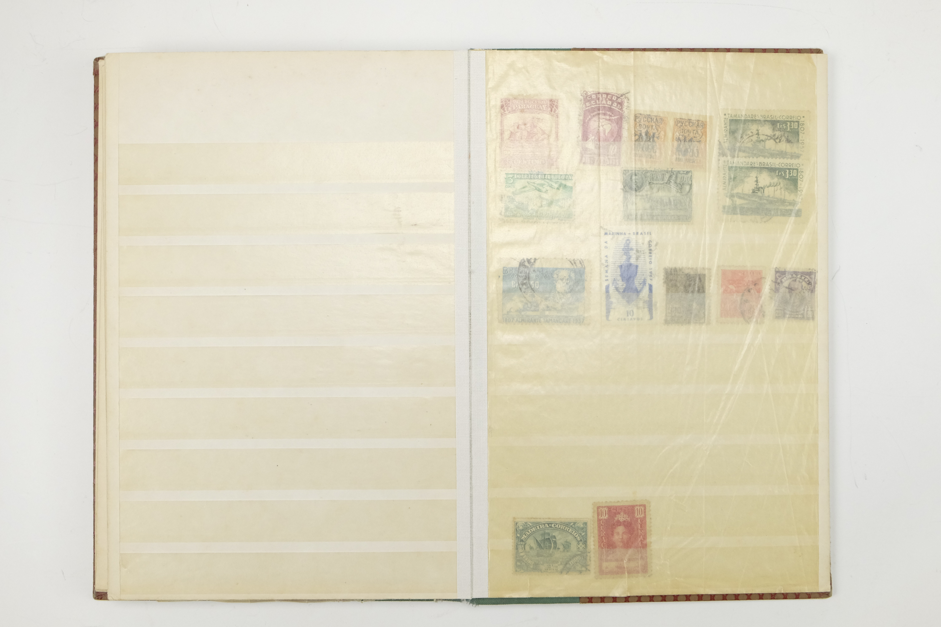 Five hingeless albums of world stamps, including an album of aircraft commemoratives, India, Cuba, - Image 52 of 53