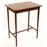 An Edwardian string-inlaid and cross-banded mahogany occasional table, 53 cm x 36 cm x 68 cm