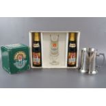 A boxed John Smiths centenary beer and glass set, with related ephemera, together with a boxed Grand