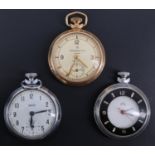 An Ingersoll Triumph gold plated pocket watch together with a Smith's Empire and one other Smith's