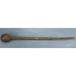 A 19th / early 20th Century Zulu / African knobkerrie club, having an uncommonly large head, 69