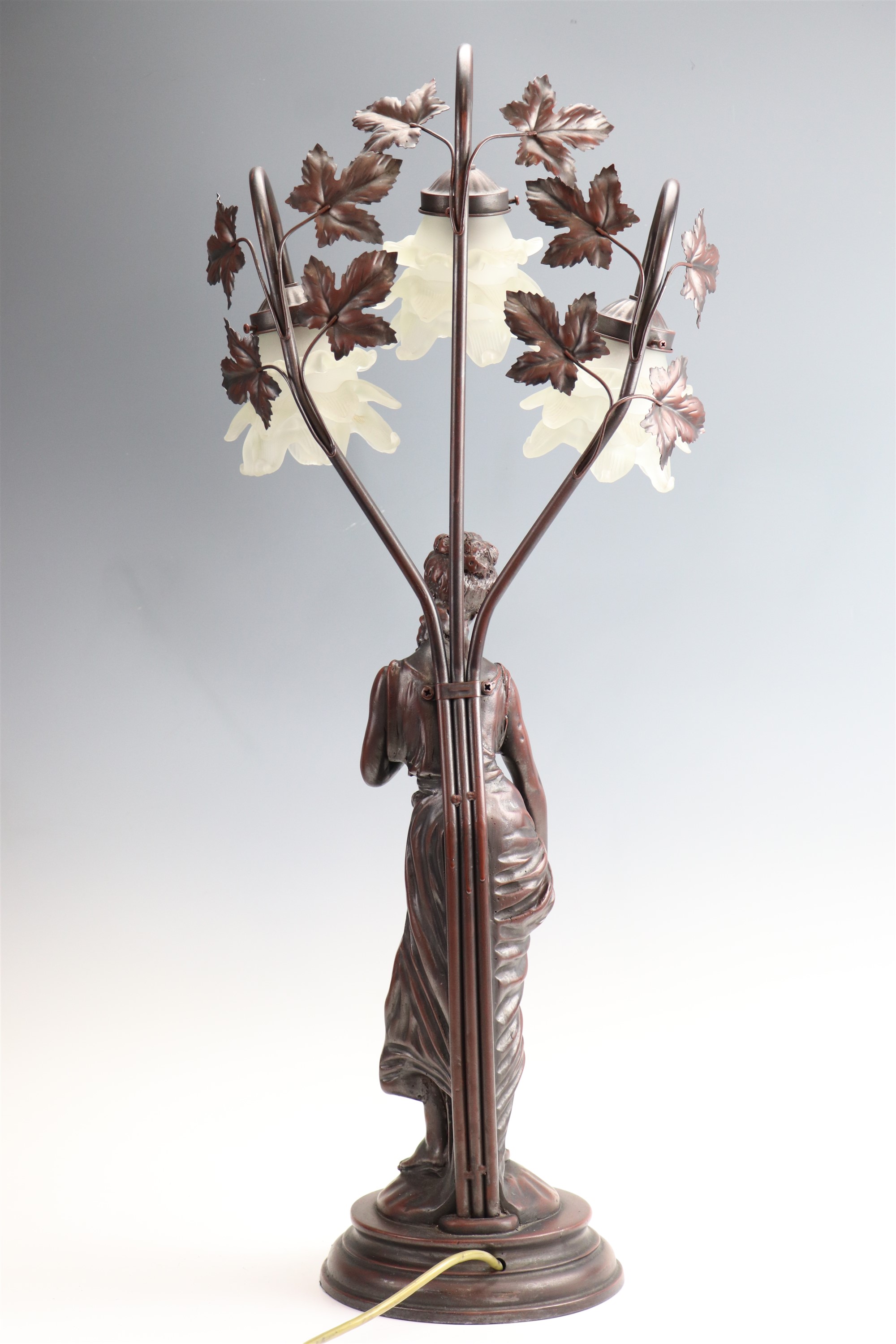 A late 20th Century cold cast resin figural lamp, 83 cm - Image 3 of 4