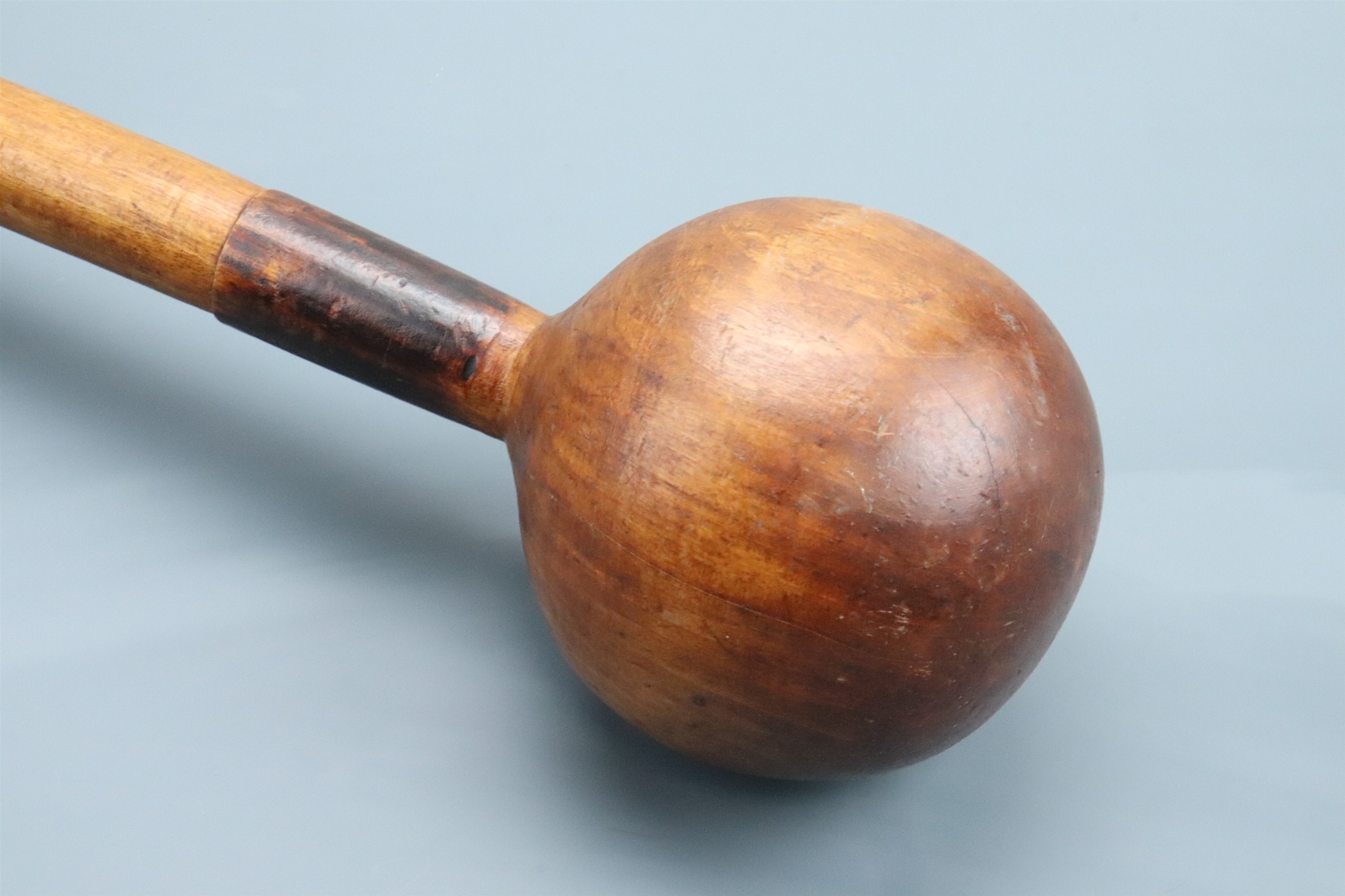 A 19th / early 20th Century Zulu / African knobkerrie club, having an uncommonly large head and - Image 3 of 3