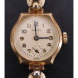 A 1950s lady's Hirco 9 ct gold wristlet watch, 21 mm excluding crown, (running but stopping