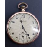 A George V Sackville rolled gold pocket watch, having a 15 jewel crown wind and set Swiss movement