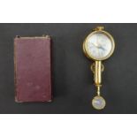 A late 19th / early 20th Century French gilt metal folding combined magnetic compass, mirror and