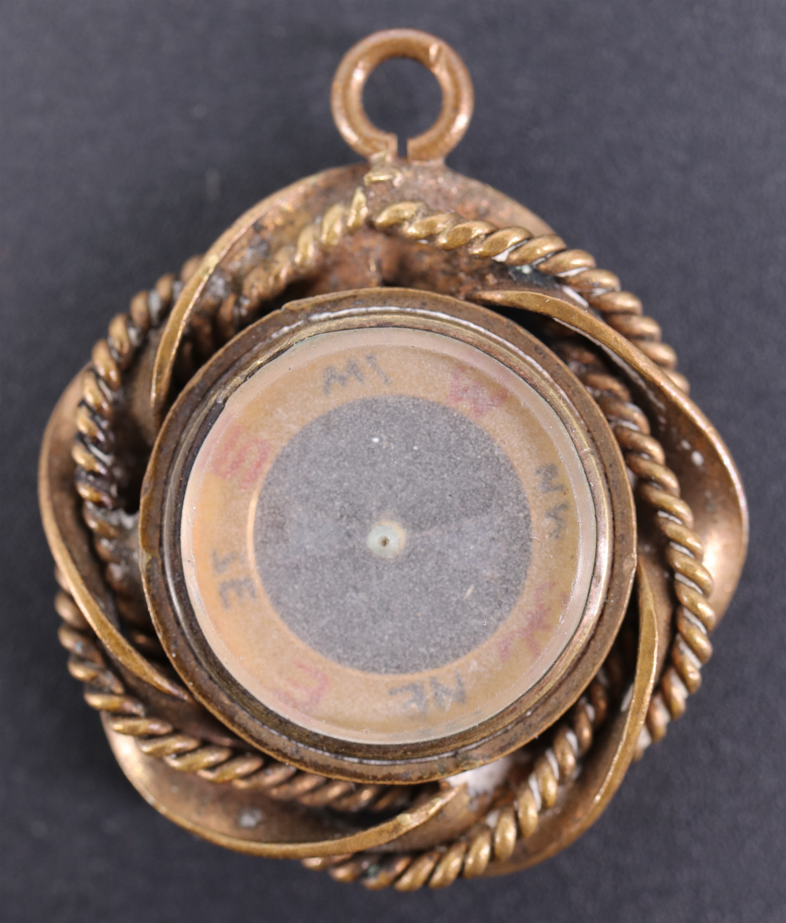 A Victorian / early 20th Century novelty watch chain fob magnetic compass, (26 mm excluding - Image 2 of 2