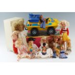 A boxed 1970s Sindy "Camping Buggy with Foldaway Tent" together with a wardrobe, accessories and a