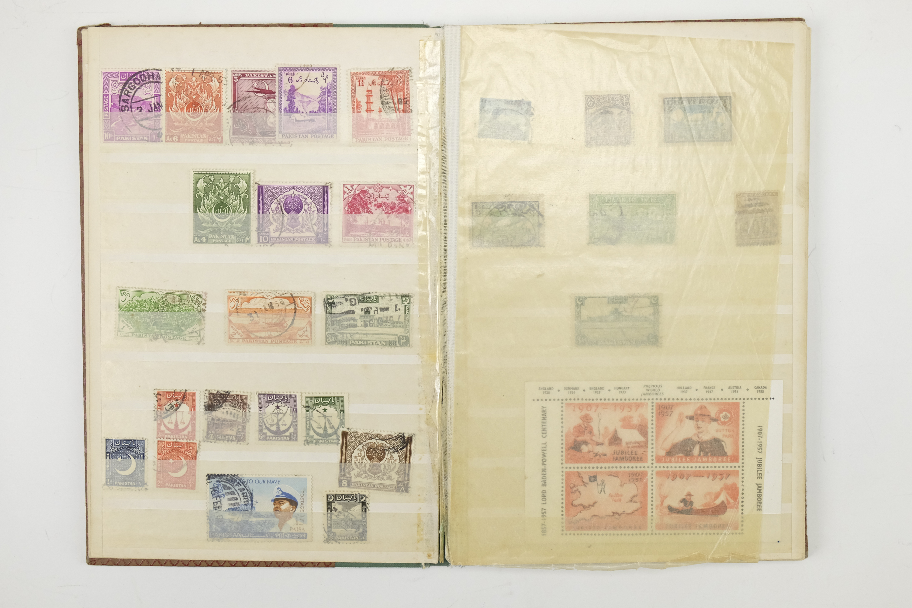Five hingeless albums of world stamps, including an album of aircraft commemoratives, India, Cuba, - Image 47 of 53